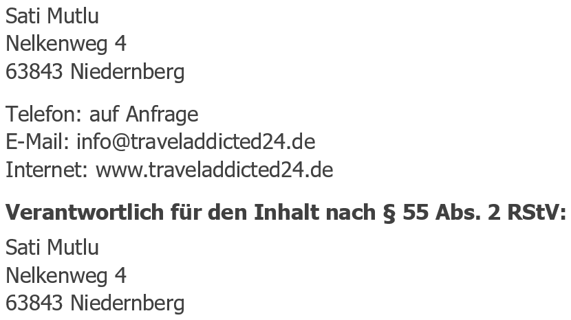 Impressum traveöaddicted24.de